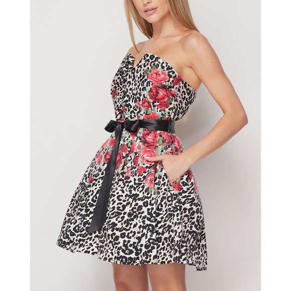 NWT Teeze Me Leopard Mixed Print Mini Dress - Picture 1 of 7